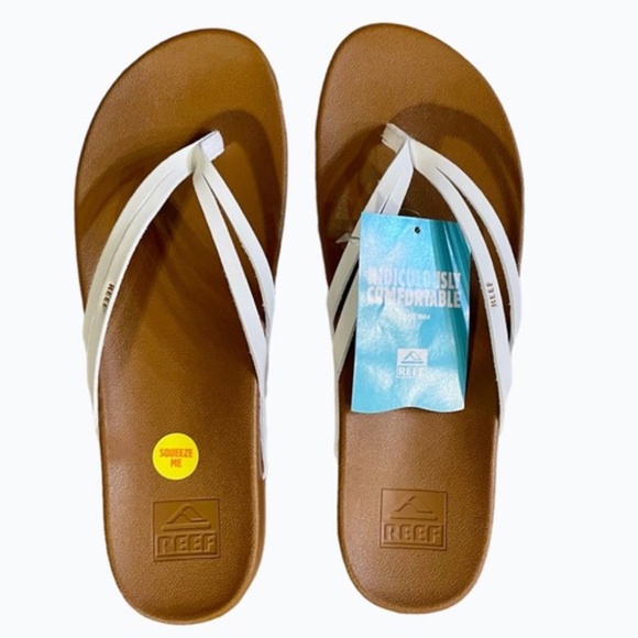 Reef Spring Joy Womens Flip Flops Size 11 White Tan Sandals - Picture 6 of 9